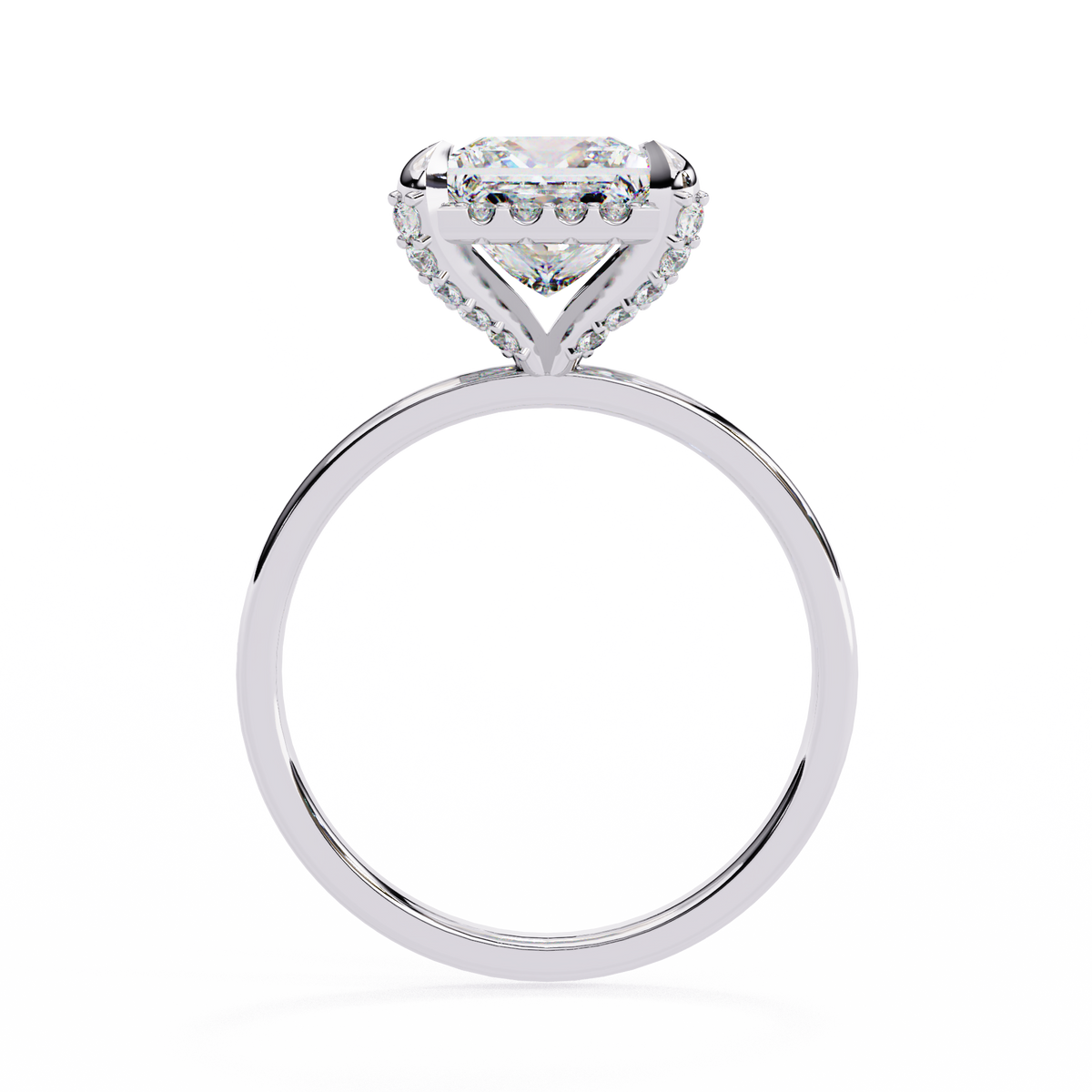 Princess Cut Lab Diamond Solitaire Halo Ring - HIGHCARAT DIAMONDS