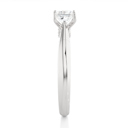 Princess shape diamond ring with classic prong set solitaire design