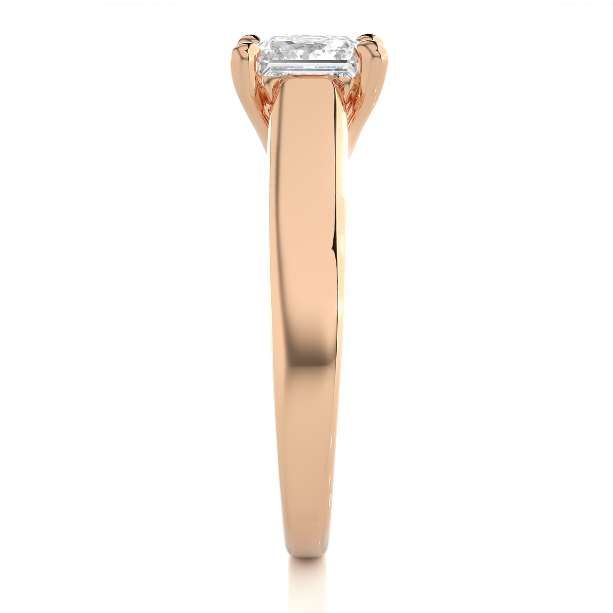 Princess shape diamond engagement ring with classic solitaire setting