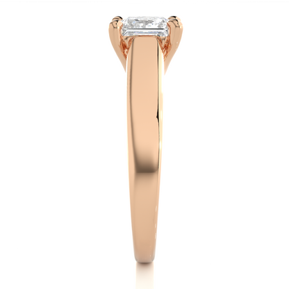 Princess shape diamond engagement ring with classic solitaire setting