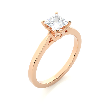 Minimal princess cut lab diamond ring with clean band design