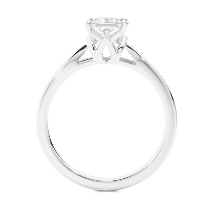 Side profile of princess cut lab diamond wedding ring