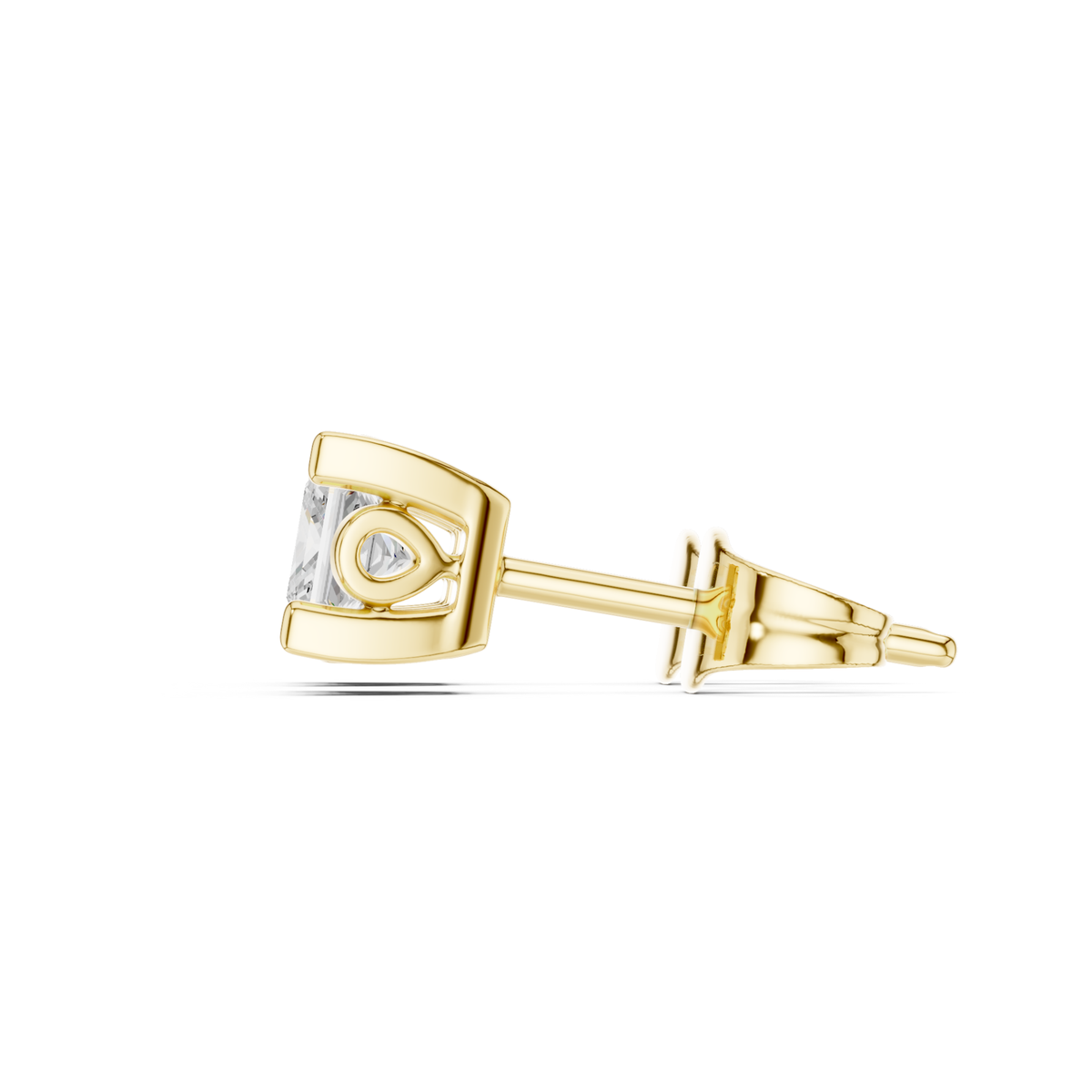Princess Cut Lab Grown Classic Studs Solitaire Diamond Earring