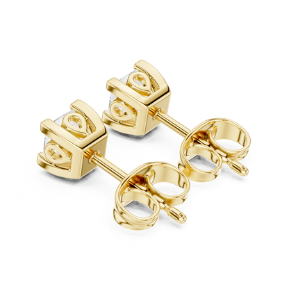 Princess Cut Lab Grown Classic Studs Solitaire Diamond Earring