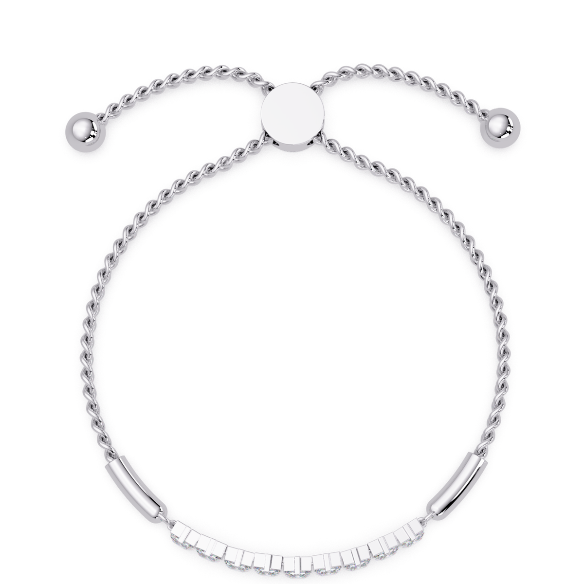 Princess Cut Lab Grown Diamond Adjustable Bracelet - HIGHCARAT DIAMONDS