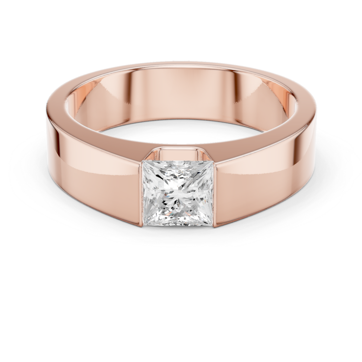 1.00 Ct Princess Cut Lab grown Diamond Classic Vintage Unique Daily Wear Men Diamond Ring - HIGHCARAT DIAMONDS