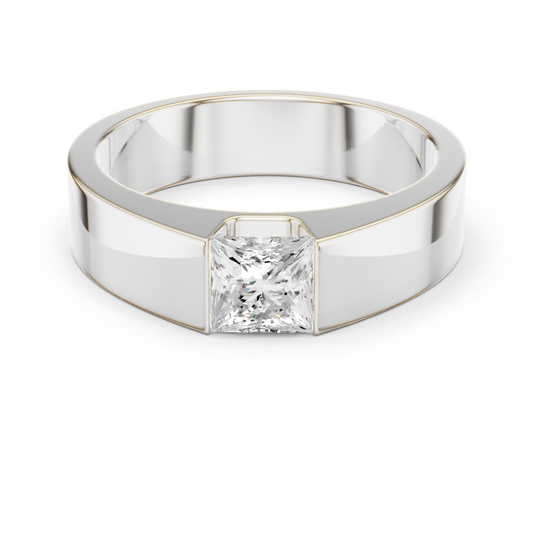 1.00 Ct Princess Cut Lab grown Diamond Classic Vintage Unique Daily Wear Men Diamond Ring - HIGHCARAT DIAMONDS