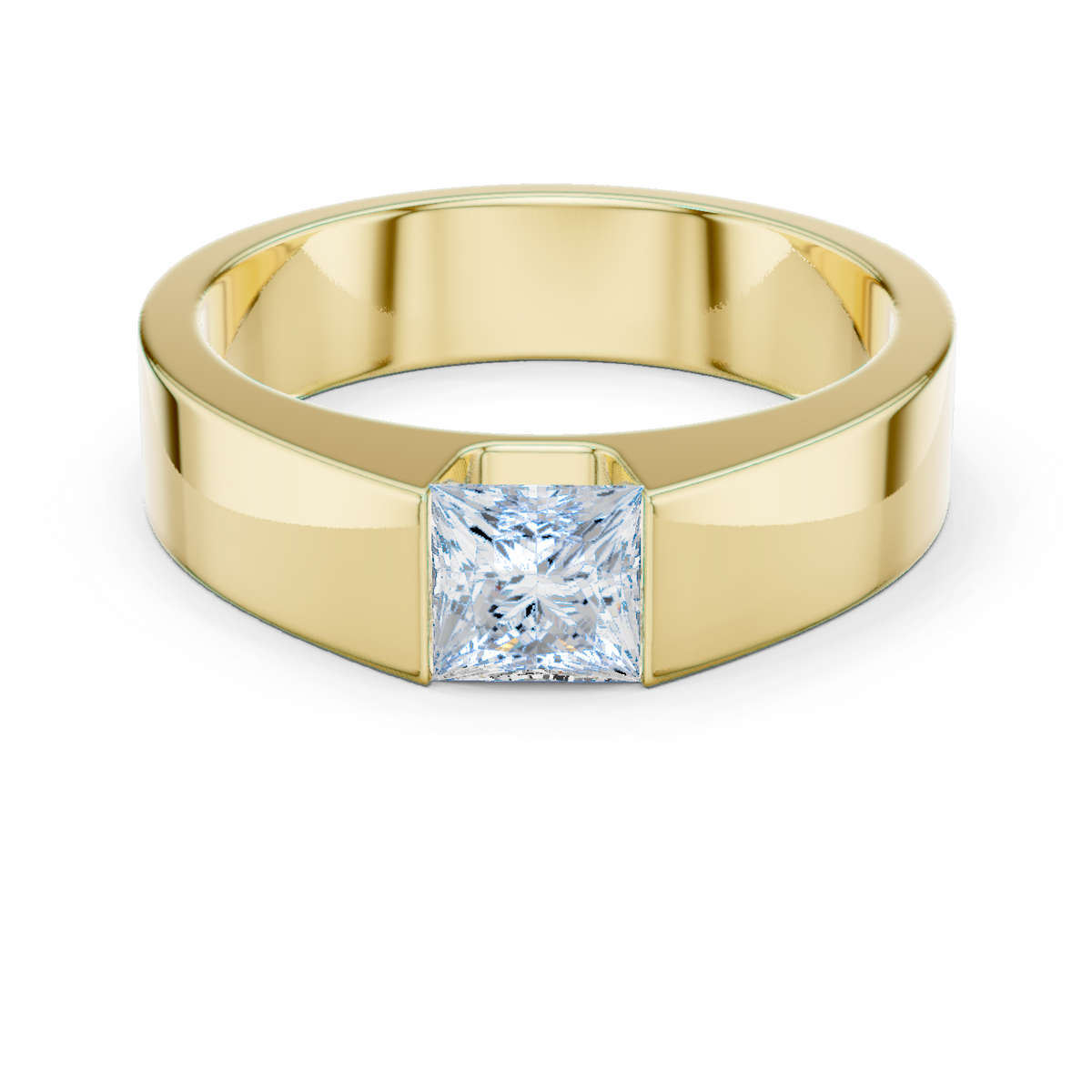 1.00 Ct Princess Cut Lab grown Diamond Classic Vintage Unique Daily Wear Men Diamond Ring - HIGHCARAT DIAMONDS