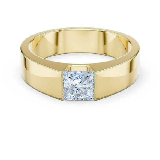 1.00 Ct Princess Cut Lab grown Diamond Classic Vintage Unique Daily Wear Men Diamond Ring - HIGHCARAT DIAMONDS