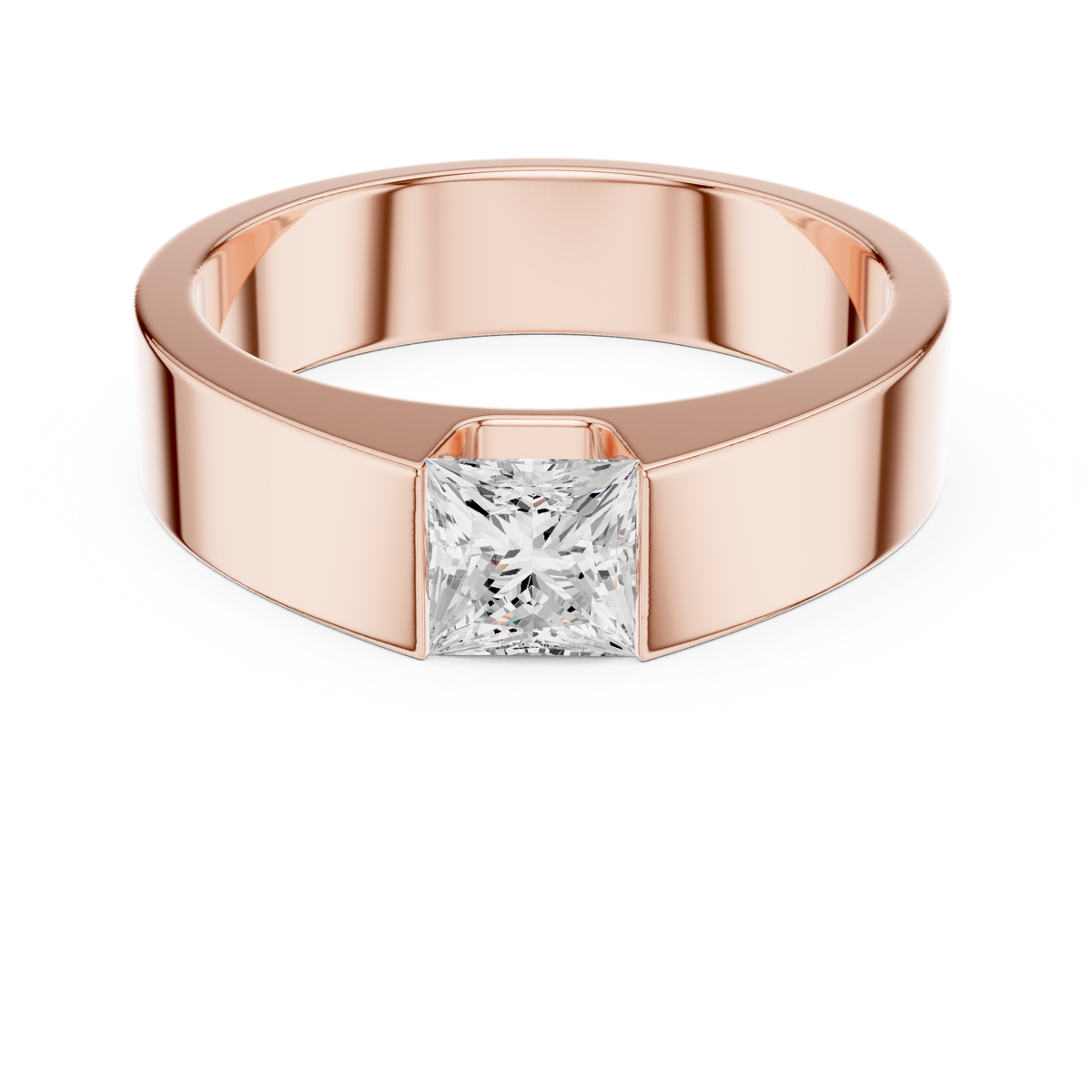 1.00 Ct Princess Cut Lab grown Diamond Classic Vintage Unique Daily Wear Men Diamond Ring - HIGHCARAT DIAMONDS