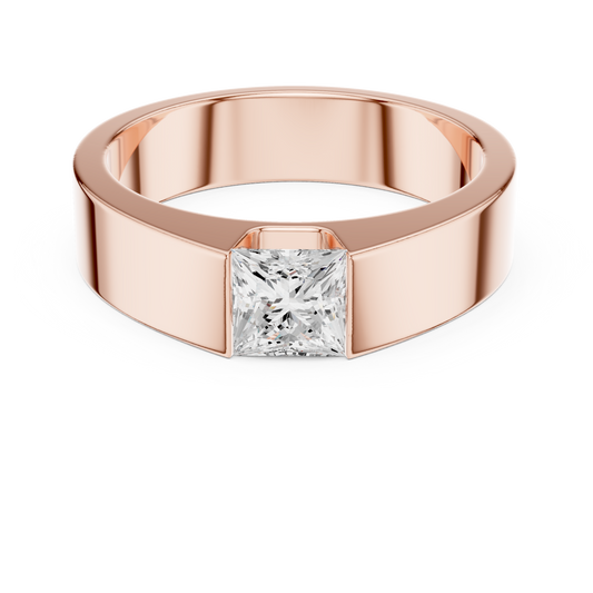 1.00 Ct Princess Cut Lab grown Diamond Classic Vintage Unique Daily Wear Men Diamond Ring - HIGHCARAT DIAMONDS