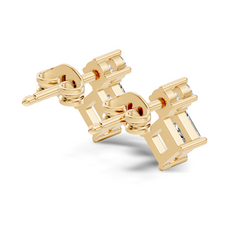 Princess & Round Shape Natural And Lab Grown Diamond 14k Solid Gold Classic Studs Diamond Earrings - HIGHCARAT DIAMONDS