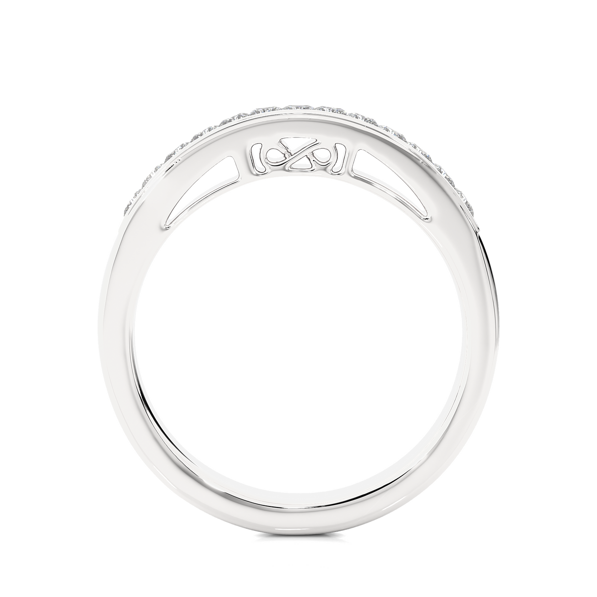 Labgrown Princess Cut Gold Half Eternity Band Ring 14K Solid Gold Stackable Band for Women's - HIGHCARAT DIAMONDS