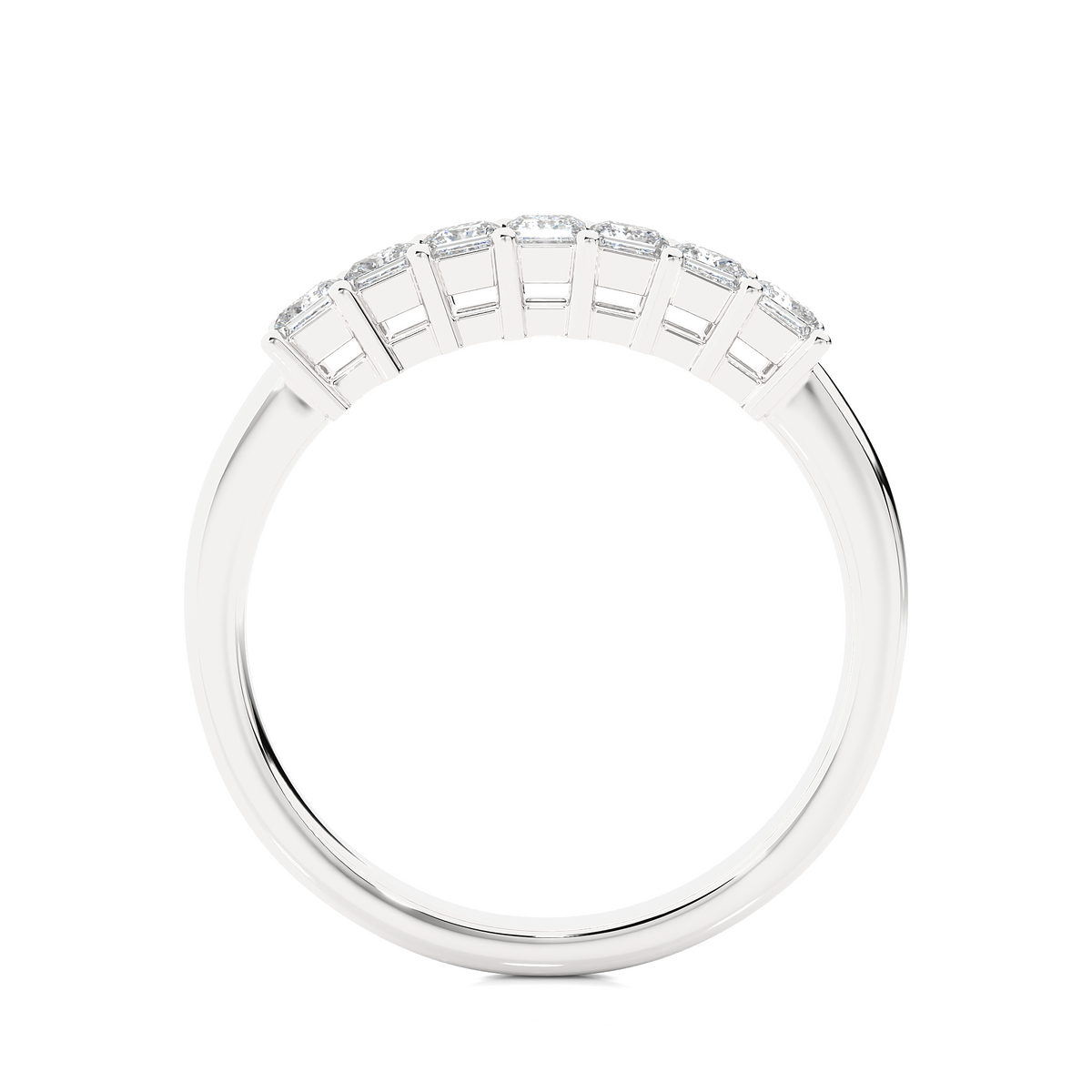 Princess Cut Half Eternity Band In 14K Solid Gold In Lab grown And Natural Diamonds - HIGHCARAT DIAMONDS