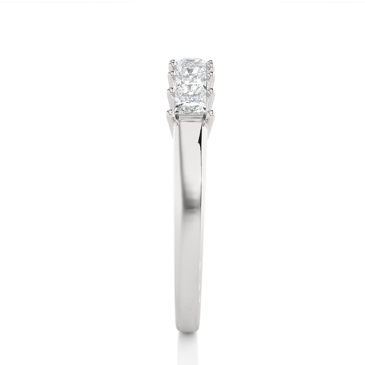 Princess Cut Half Eternity Band In 14K Solid Gold In Lab grown And Natural Diamonds - HIGHCARAT DIAMONDS