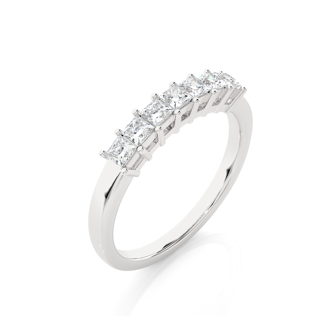 Princess Cut Half Eternity Band In 14K Solid Gold In Lab grown And Natural Diamonds - HIGHCARAT DIAMONDS