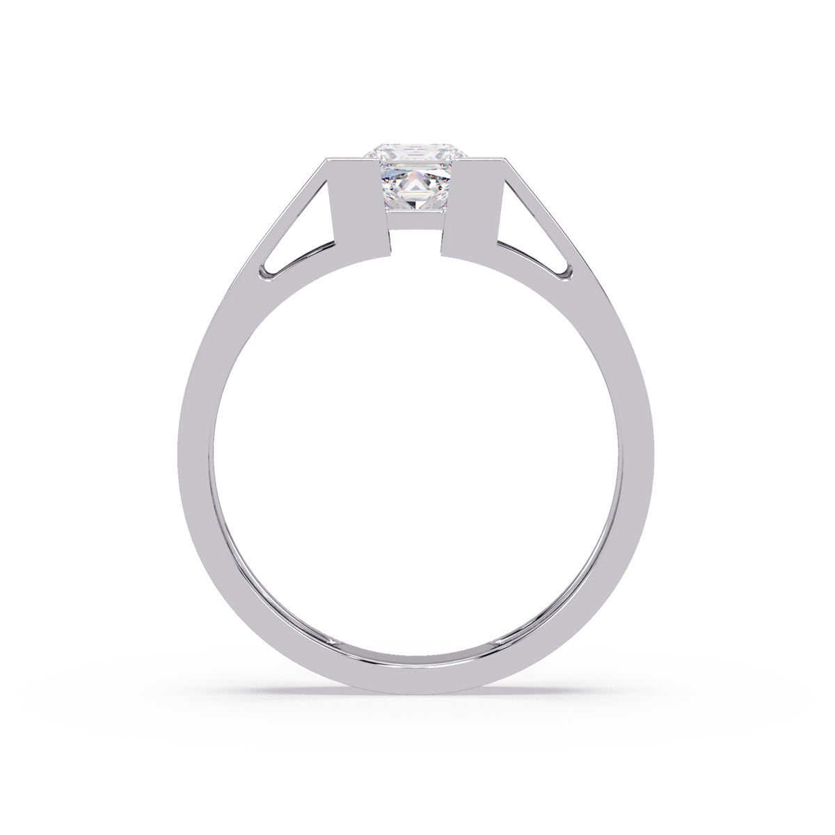 Princess Cut Lab Grown Diamond Open Frame Gold Ring - HIGHCARAT DIAMONDS