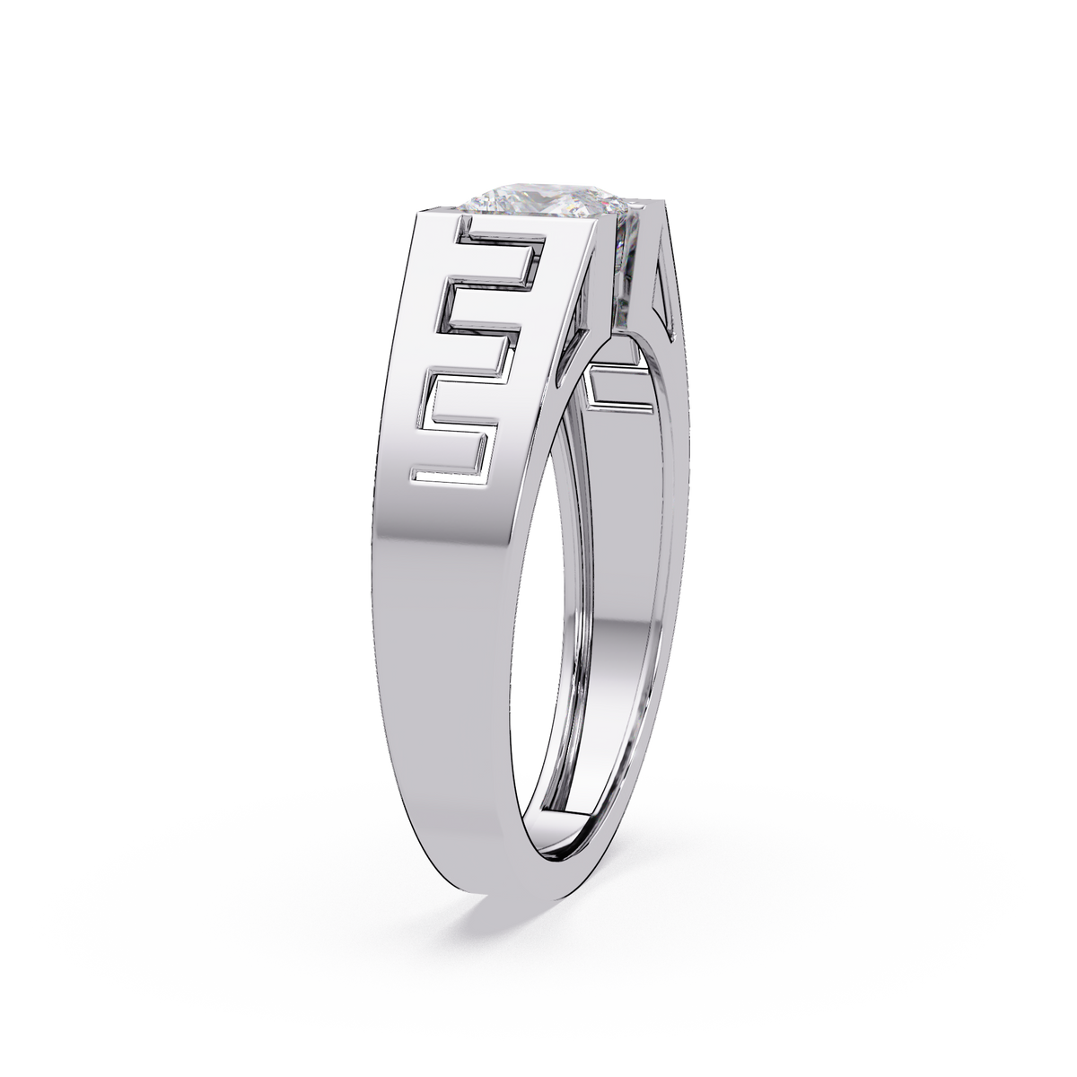 Princess Cut Lab Grown Diamond Open Frame Gold Ring - HIGHCARAT DIAMONDS