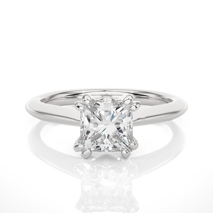 Solitaire Engagement Ring featuring princess cut lab grown diamond center stone