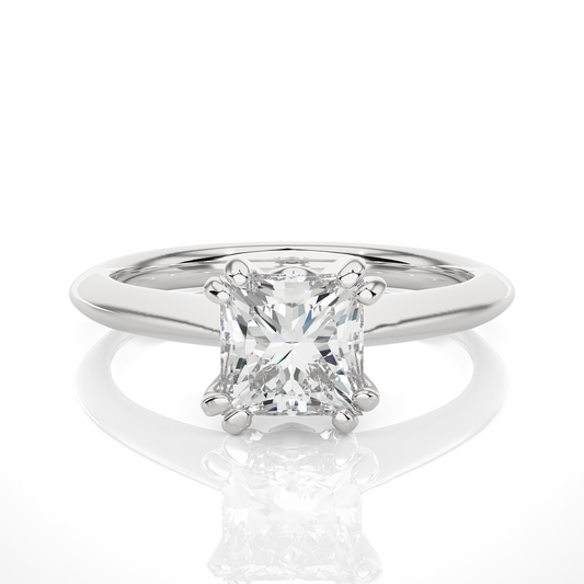 Solitaire Engagement Ring featuring princess cut lab grown diamond center stone