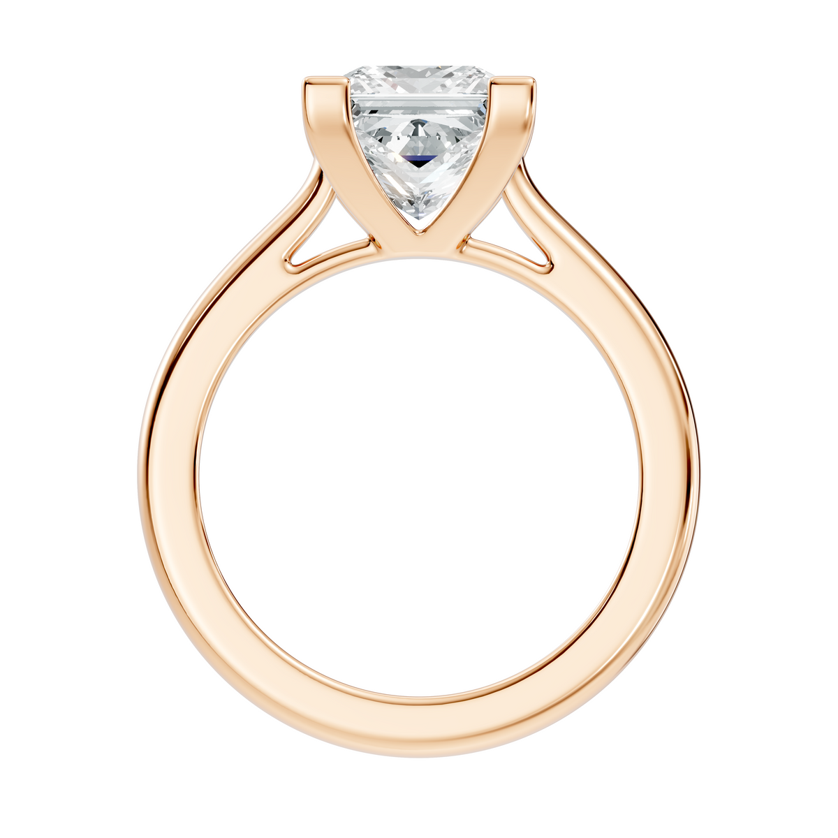 Princess shape diamond engagement ring with classic single stone setting