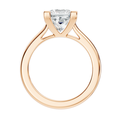 Princess shape diamond engagement ring with classic single stone setting