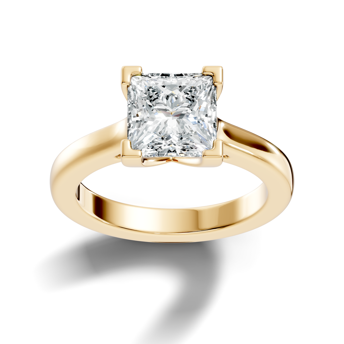 3.00Ct  Princess Cut Lab Grown Diamond Solitaire Delicate Vintage Cluster Engagement Ring For Her - HIGHCARAT DIAMONDS