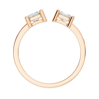 Princess Cut Lab Grown Diamond Antique Cluster Two Stone Dainty Promise Diamond Ring For Her - HIGHCARAT DIAMONDS