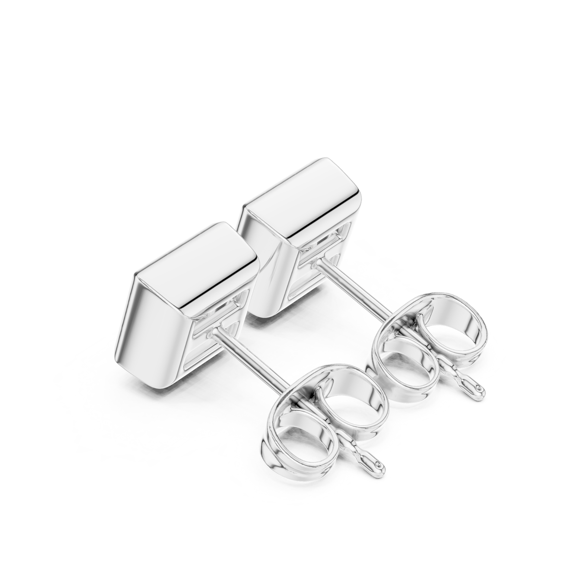 Princess Cut Lab Grown Diamond Vintage Stud Earrings