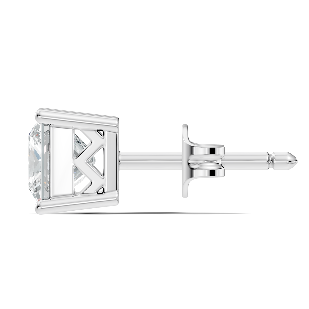 Princess Cut Prong Set Solitaire Lab grown Diamond Earring - HIGHCARAT DIAMONDS