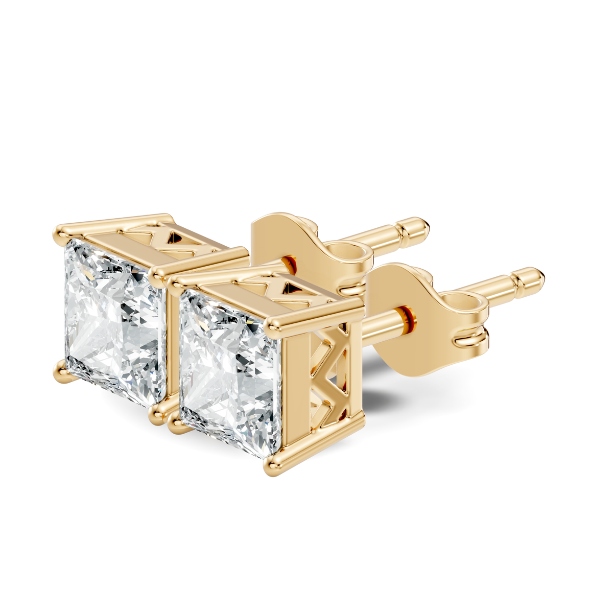 Princess Cut Prong Set Solitaire Lab grown Diamond Earring - HIGHCARAT DIAMONDS