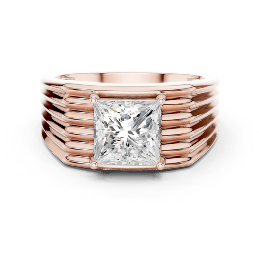 1.49 Ct Round Shape Lab grown Diamond 18k Solid Gold New  Stunning Fabulous Men Diamond Ring - HIGHCARAT DIAMONDS