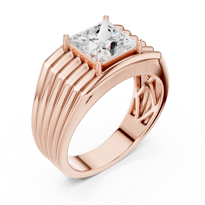 1.49 Ct Round Shape Lab grown Diamond 18k Solid Gold New  Stunning Fabulous Men Diamond Ring - HIGHCARAT DIAMONDS