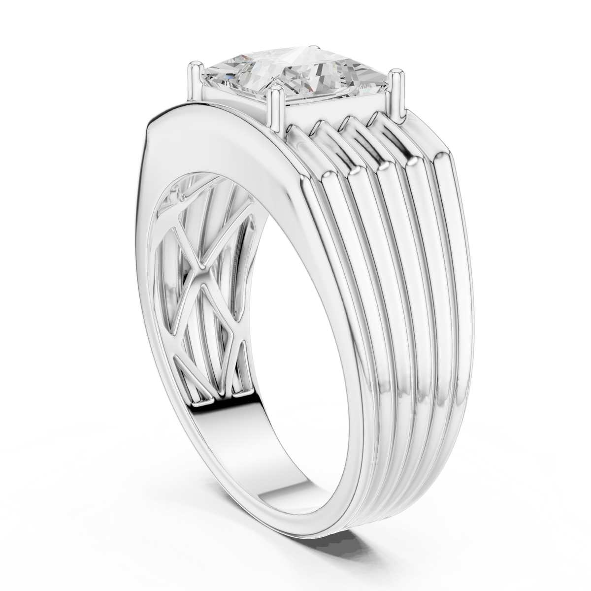 1.49 Ct Round Shape Lab grown Diamond 18k Solid Gold New  Stunning Fabulous Men Diamond Ring - HIGHCARAT DIAMONDS