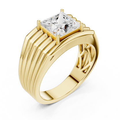 1.49 Ct Round Shape Lab grown Diamond 18k Solid Gold New  Stunning Fabulous Men Diamond Ring - HIGHCARAT DIAMONDS