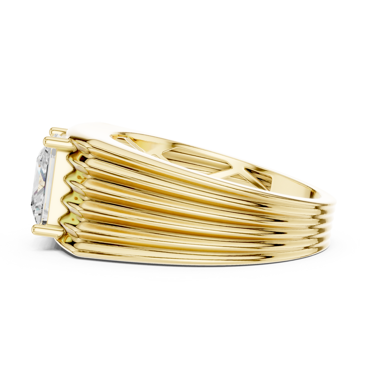 1.49 Ct Round Shape Lab grown Diamond 18k Solid Gold New  Stunning Fabulous Men Diamond Ring - HIGHCARAT DIAMONDS