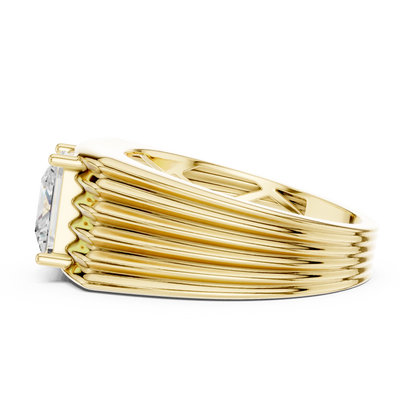 1.49 Ct Round Shape Lab grown Diamond 18k Solid Gold New  Stunning Fabulous Men Diamond Ring - HIGHCARAT DIAMONDS