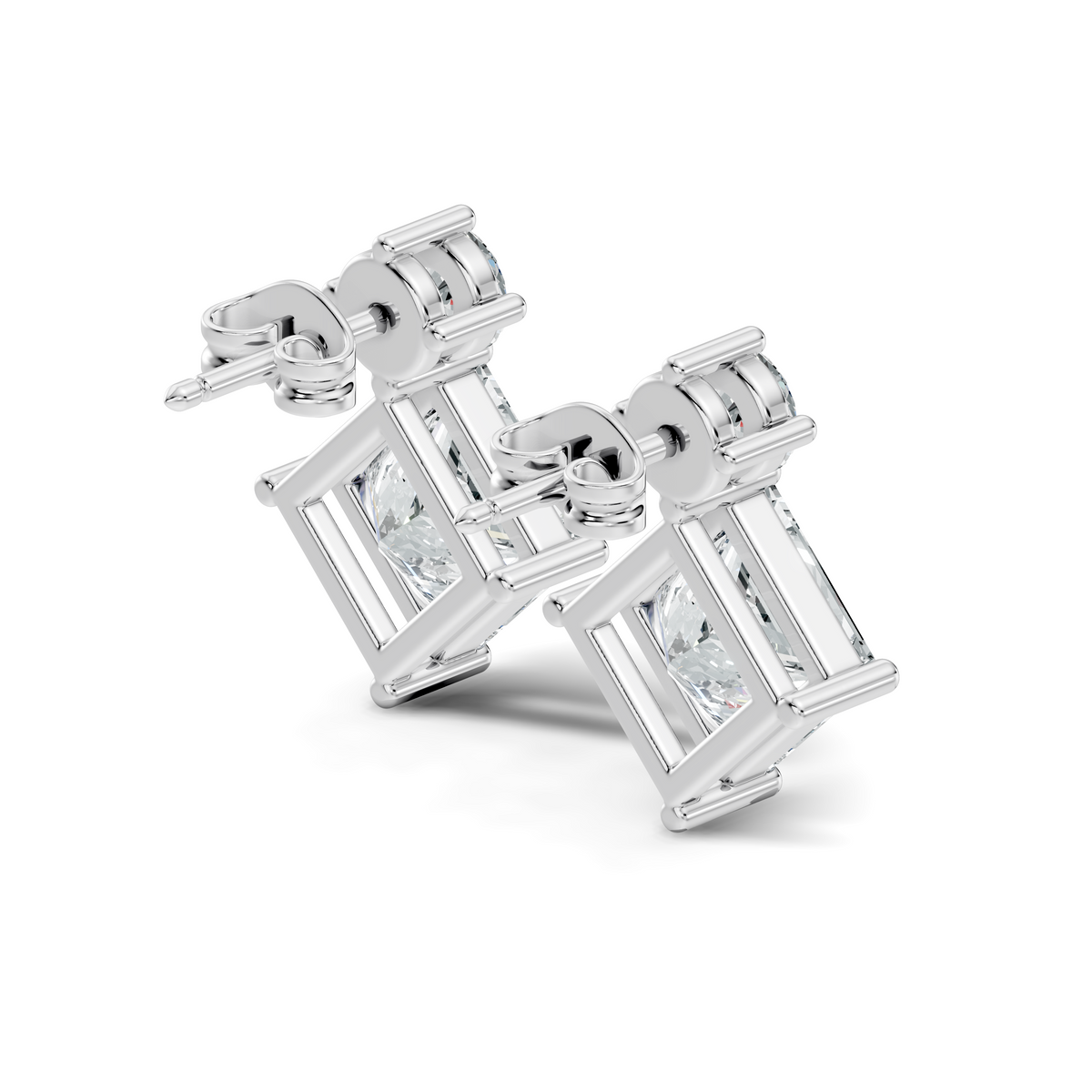 Classic Princess & Round Lab-Grown Diamond Stud Earrings Perfect Gift For Her - HIGHCARAT DIAMONDS