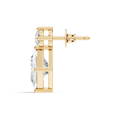 Classic Princess & Round Lab-Grown Diamond Stud Earrings Perfect Gift For Her - HIGHCARAT DIAMONDS