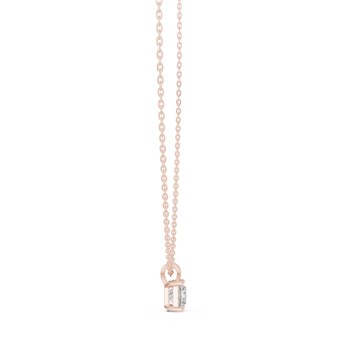 Princess Cut Lab Grown 1.04 CT In 18k Solid Gold Vintage Diamond Pendant For Her - HIGHCARAT DIAMONDS