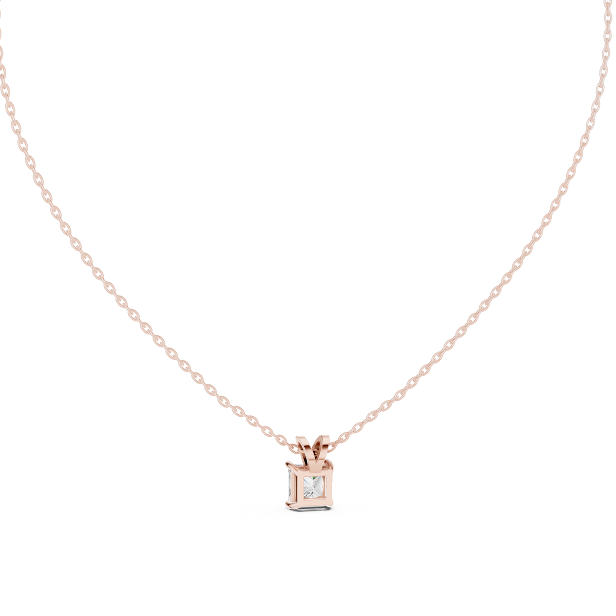 Princess Cut Lab Grown 1.04 CT In 18k Solid Gold Vintage Diamond Pendant For Her - HIGHCARAT DIAMONDS