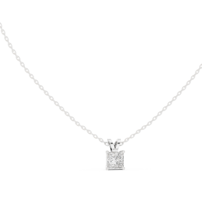 Princess Cut Lab Grown 1.04 CT In 18k Solid Gold Vintage Diamond Pendant For Her - HIGHCARAT DIAMONDS