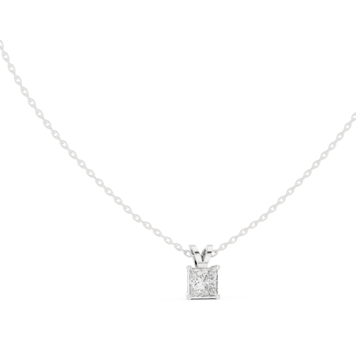 Princess Cut Lab Grown 1.04 CT In 18k Solid Gold Vintage Diamond Pendant For Her - HIGHCARAT DIAMONDS