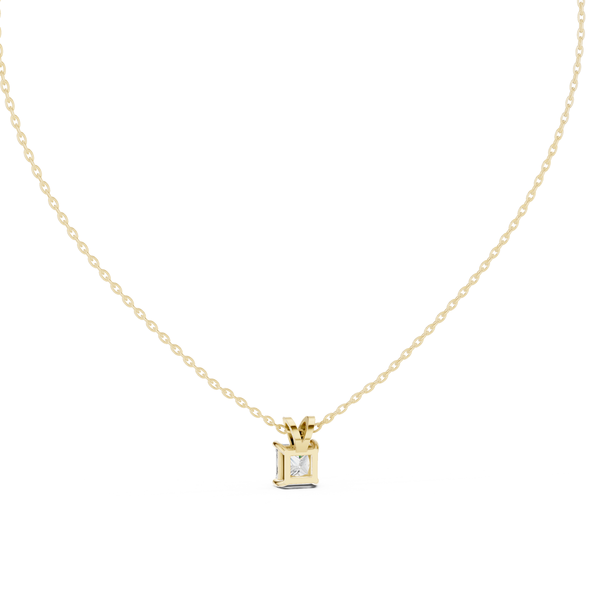 Princess Cut Lab Grown 1.04 CT In 18k Solid Gold Vintage Diamond Pendant For Her - HIGHCARAT DIAMONDS