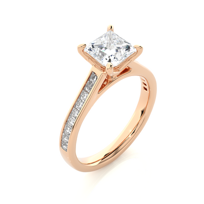 Princess Lab Grown Diamond Side Stone Engagement Ring, 1.95 Carat Accented Ring For Our Special Person - HIGHCARAT DIAMONDS