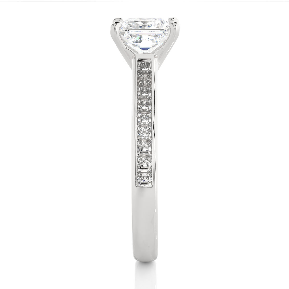 Princess Lab Grown Diamond Side Stone Engagement Ring, 1.95 Carat Accented Ring For Our Special Person - HIGHCARAT DIAMONDS