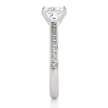 Princess Lab Grown Diamond Side Stone Engagement Ring, 1.95 Carat Accented Ring For Our Special Person - HIGHCARAT DIAMONDS