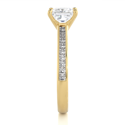 Princess Lab Grown Diamond Side Stone Engagement Ring, 1.95 Carat Accented Ring For Our Special Person - HIGHCARAT DIAMONDS