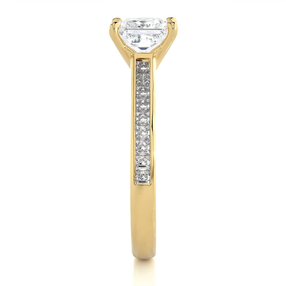 Princess Lab Grown Diamond Side Stone Engagement Ring, 1.95 Carat Accented Ring For Our Special Person - HIGHCARAT DIAMONDS
