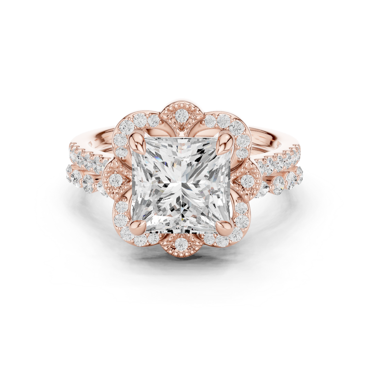 3.65Ct Princess, Marquise and Round Cut Diamond Unique Vintage Classic Dainty Bridesmaid Ring For Her - HIGHCARAT DIAMONDS